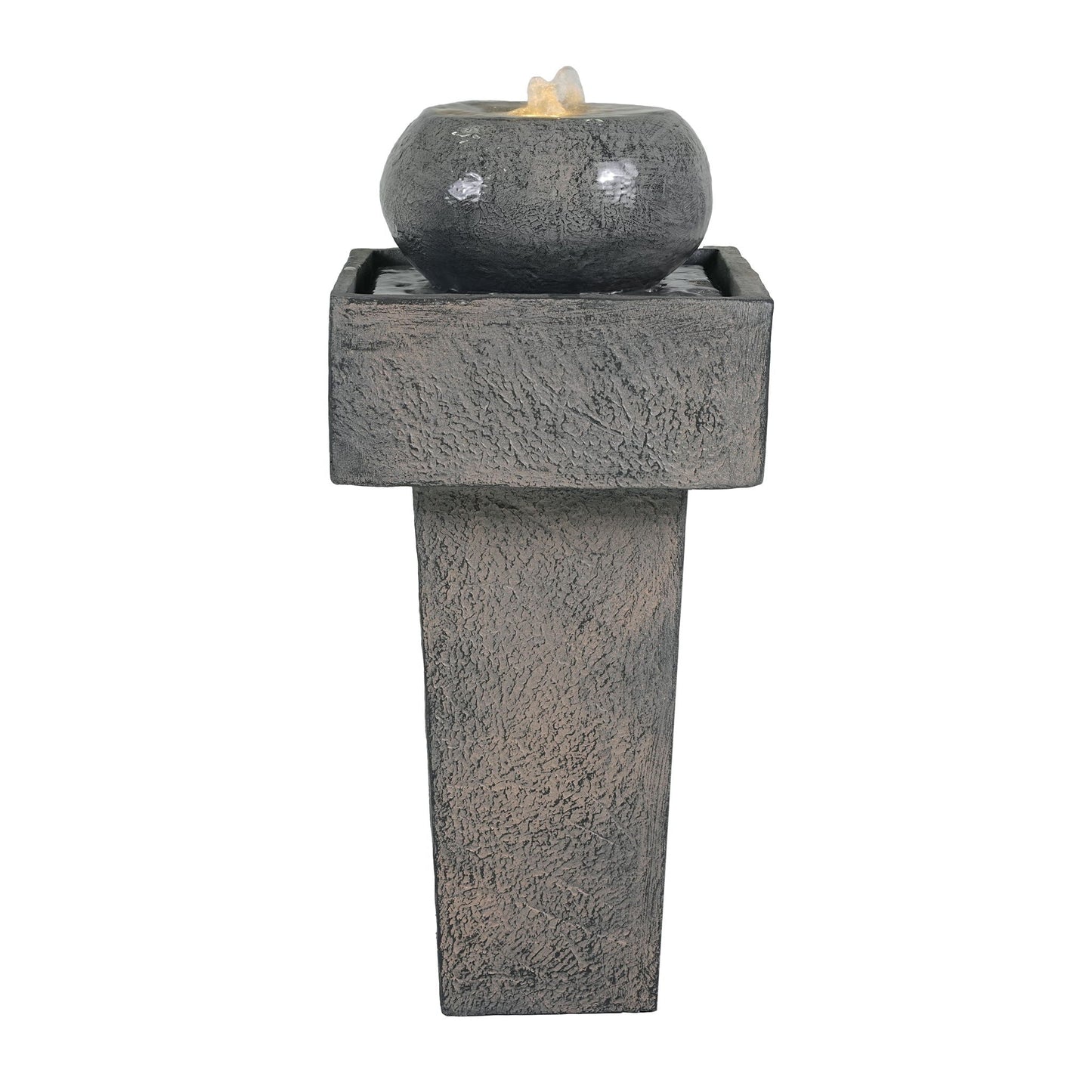 Gray Led Column Fountain and Outdoor Decor