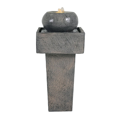 Gray Led Column Fountain and Outdoor Decor