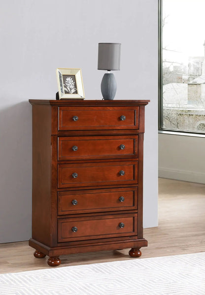 Meade Chest with Wood Feet and Dovetail Drawers
