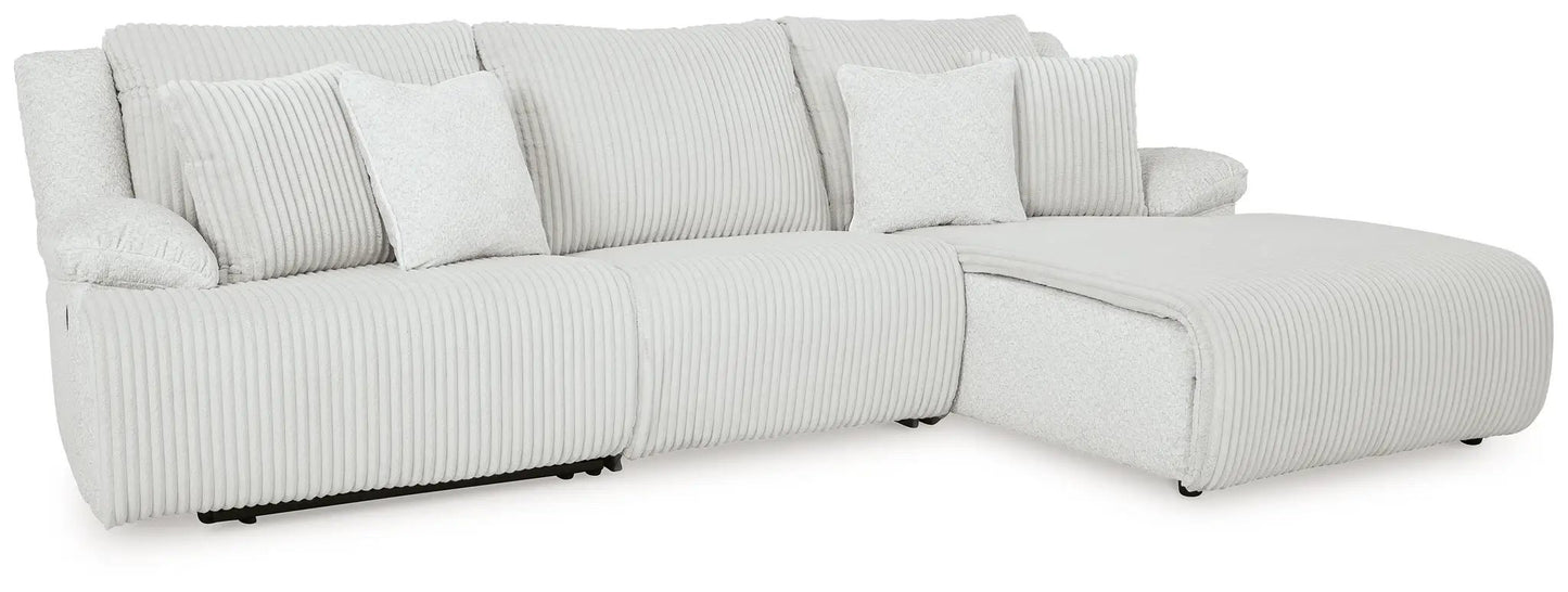 Top Tier Corduroy Reclining Sectional with Chaise