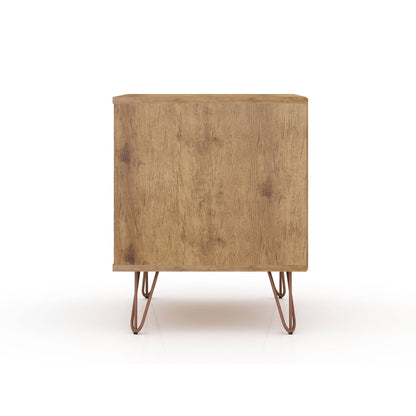 2 Drawer Nightstand natural wood finish with durable splayed legs accent nightstand on Tampa Home & Garden Store