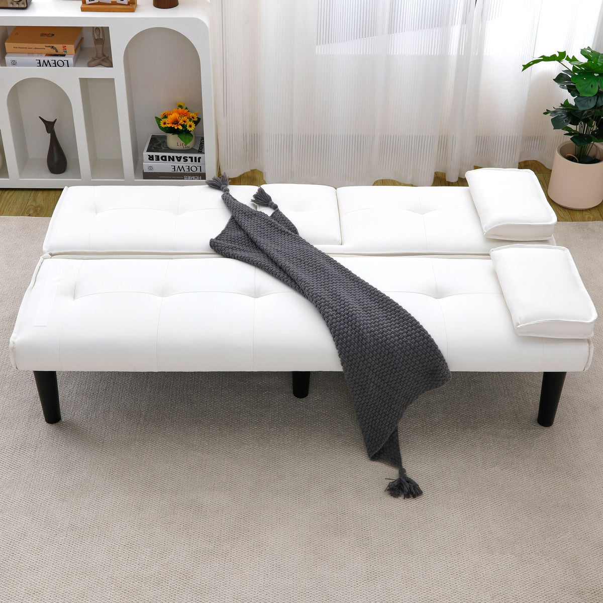 Compact Foldable Sofa Bed and Cup Holder