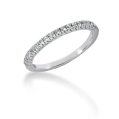 14k white gold engraved fishtail pavé diamond wedding ring band, rings by Bids.com on Tampa Home & Garden Store