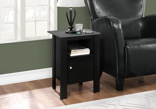 Accent Nightstand With Storage and Transitional