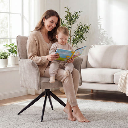 Gray Swivel Dining Chairs With a Soft Cushion Set