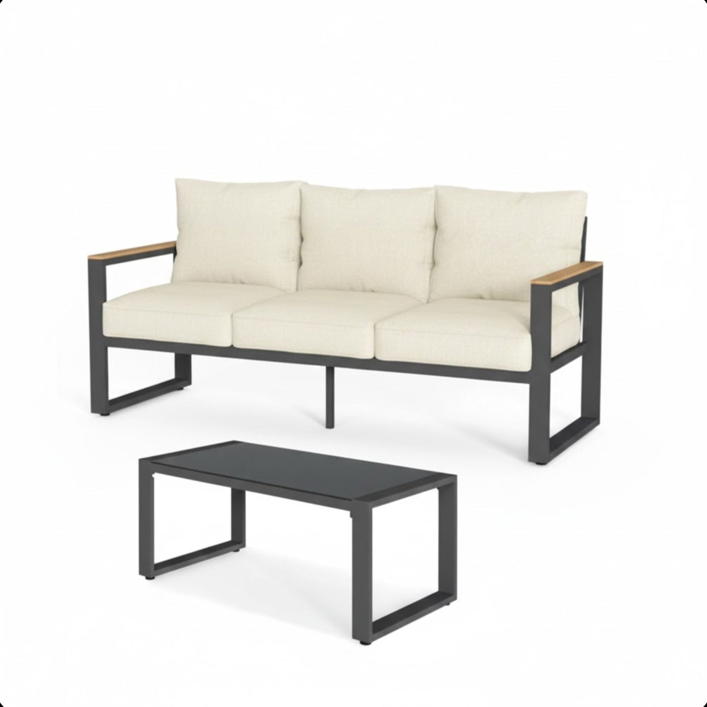 Modern Outdoor Sofa Set with the Coffee Table