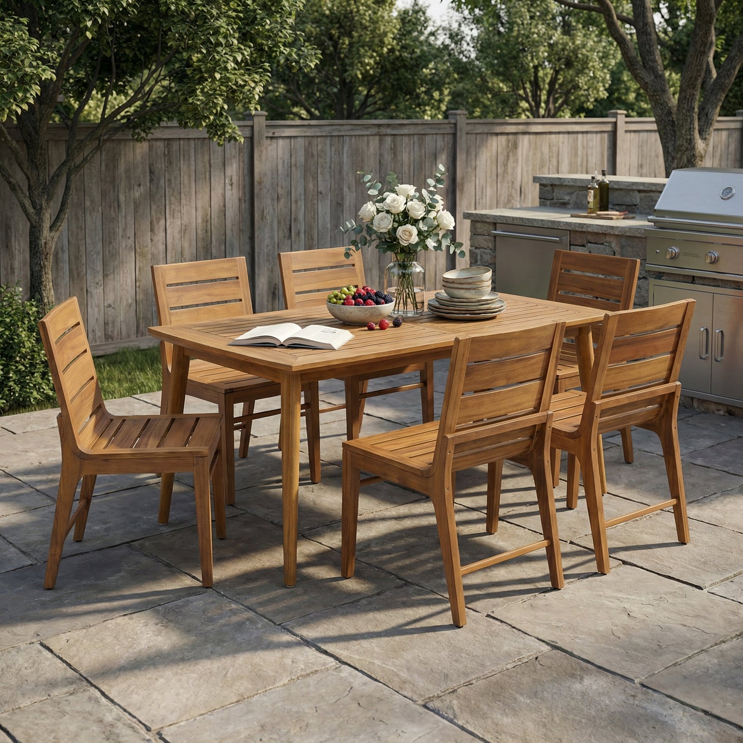 7 Piece Outdoor Dining Set with Table and Chairs