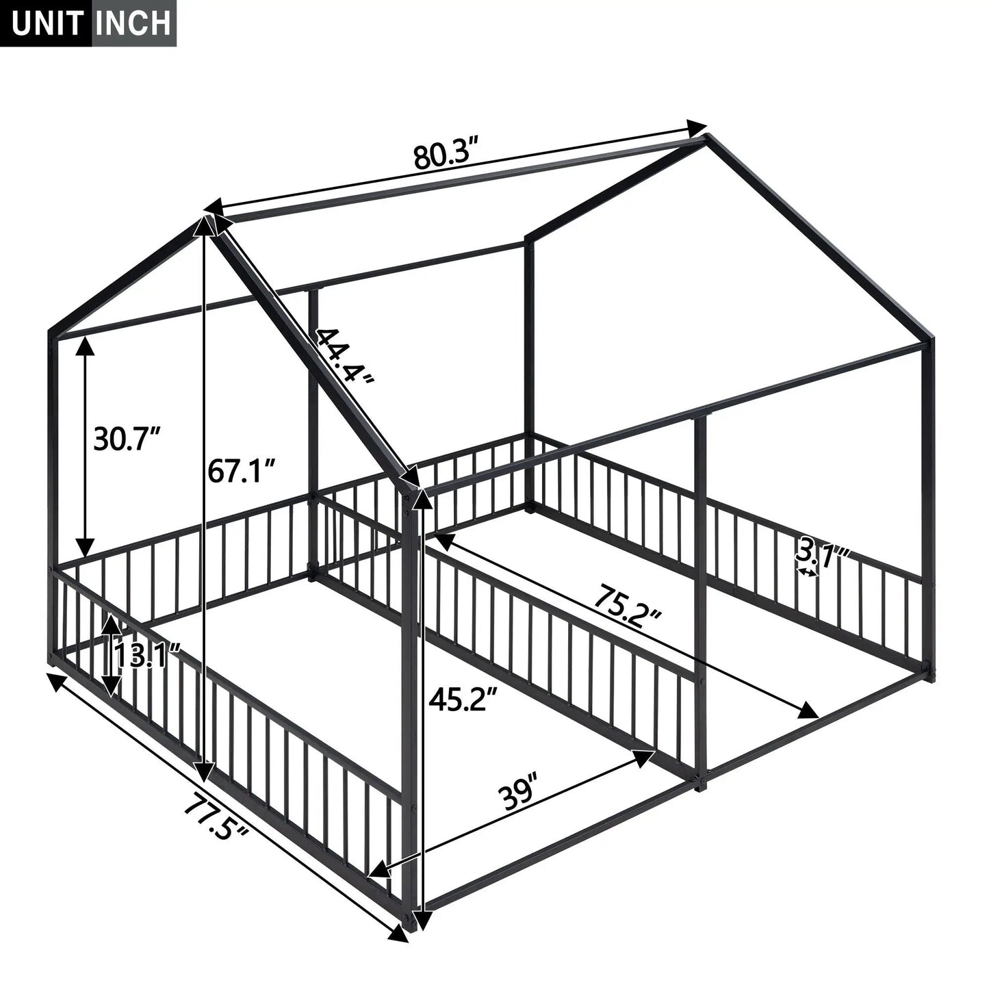 House Platform Beds For Two With Guardrails
