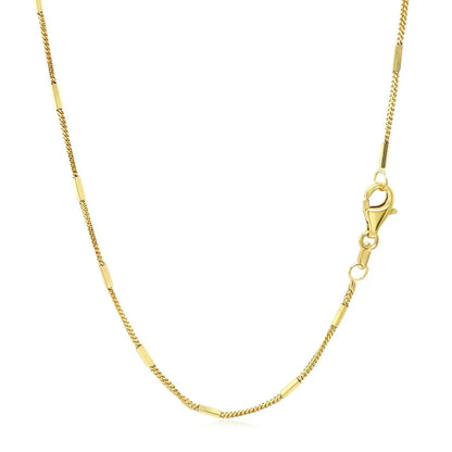 Diamond Cut Bar Links Necklace in 14k yellow gold 1.3mm by Bids.com with lobster clasp on Tampa Home & Garden Store