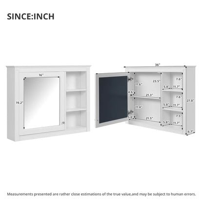 Wall Cabinet With Mirror and Adjustable Shelving