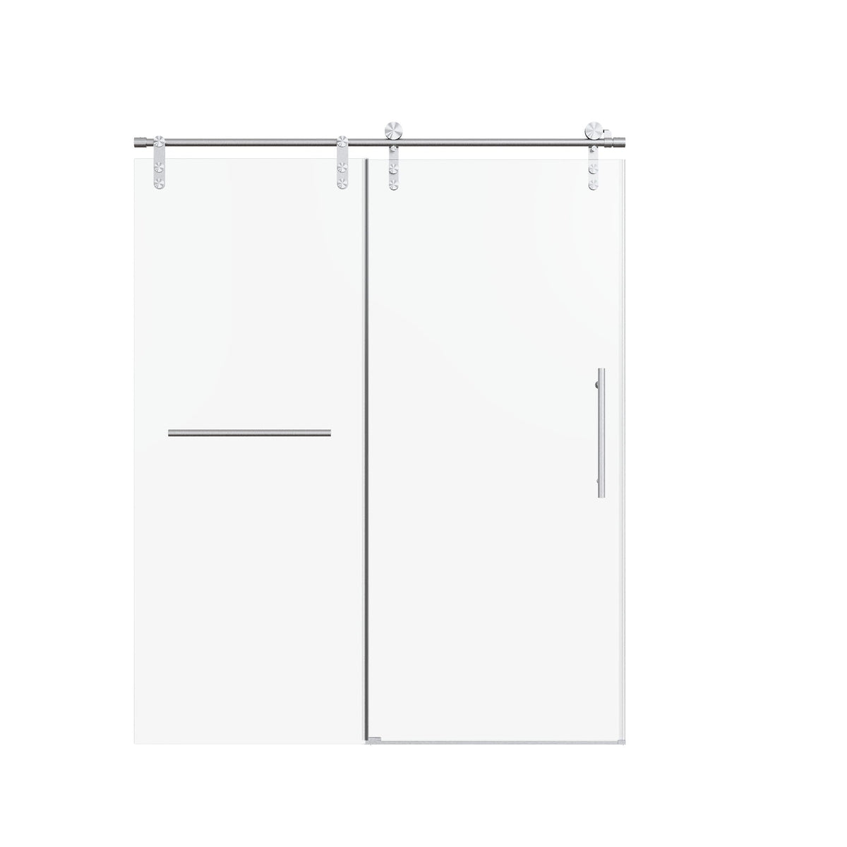 Frameless single sliding shower doors with towel rail & handle, HouseOfZazla hardware on Tampa Home & Garden Store