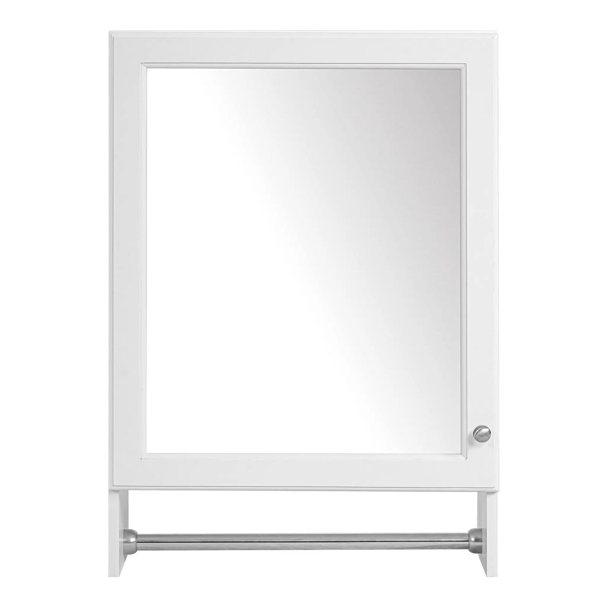 3 in 1 wall mounted bathroom mirror cabinet with towel bar, white finish on Tampa Home & Garden Store