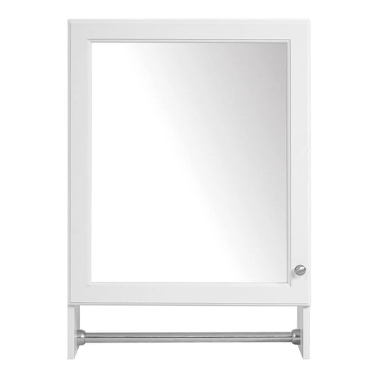 3 in 1 wall mounted bathroom mirror cabinet with towel bar, white finish on Tampa Home & Garden Store
