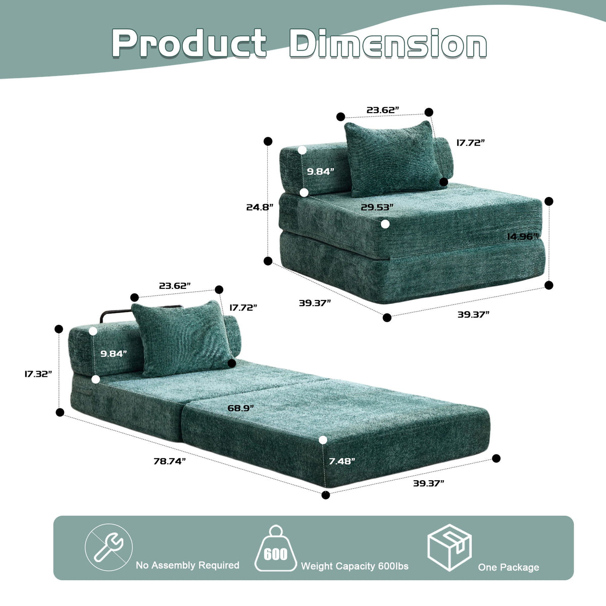 Convertible Floor Sofa Bed and Living Room