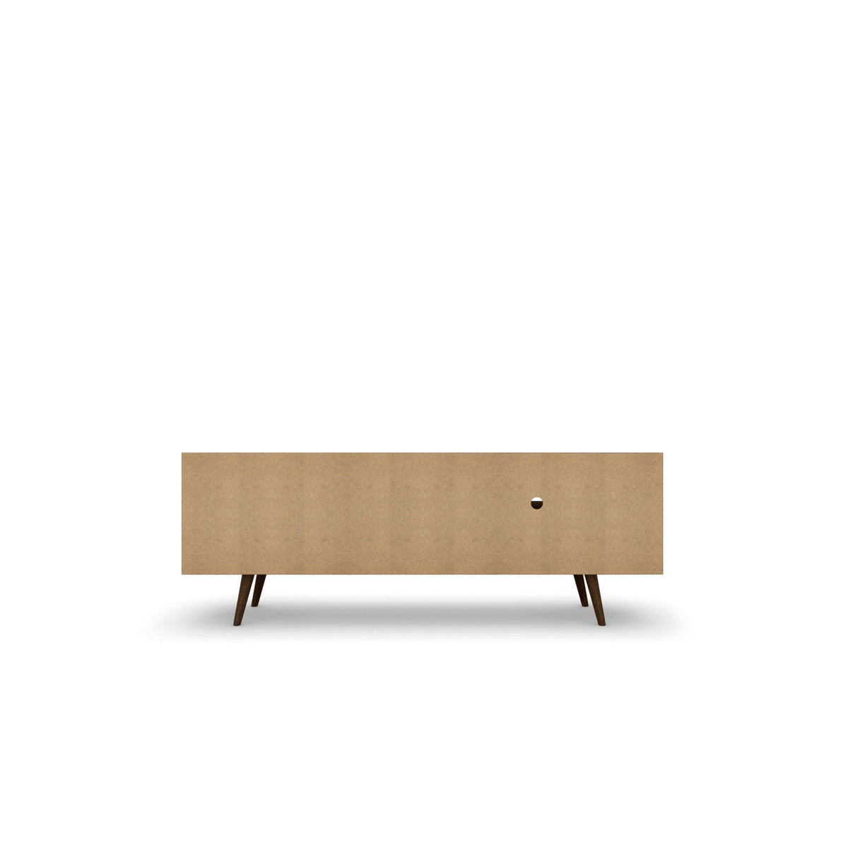 63-inch TV stand with solid wood legs, light brown finish, hidden storage HouseOfZazla on Tampa Home & Garden Store