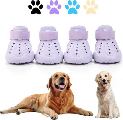 Indoor four lavender dog boots with Velcro strap and upper for grip The Max & Rex Collection on Tampa Home & Garden Store