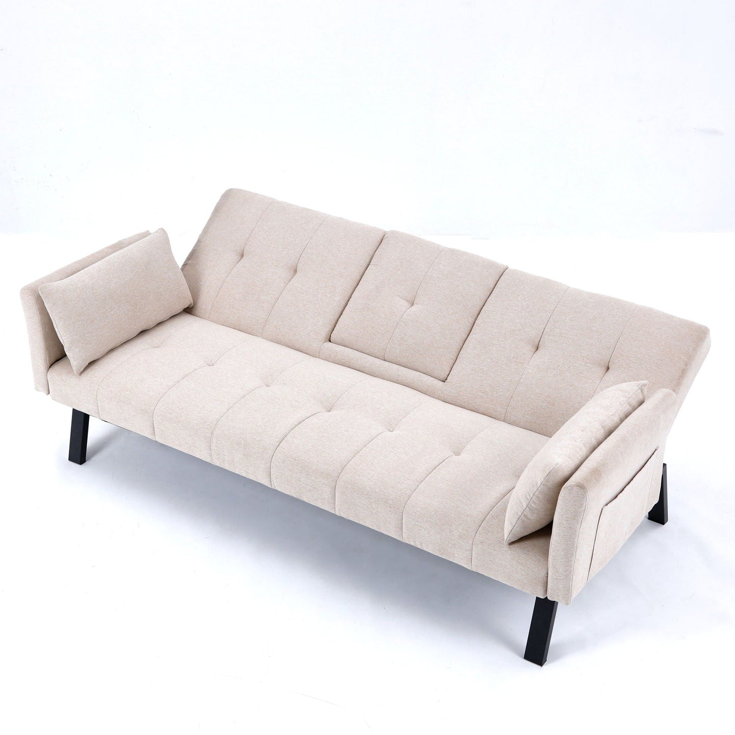 Compact Foldable Sofa Bed and Cup Holder