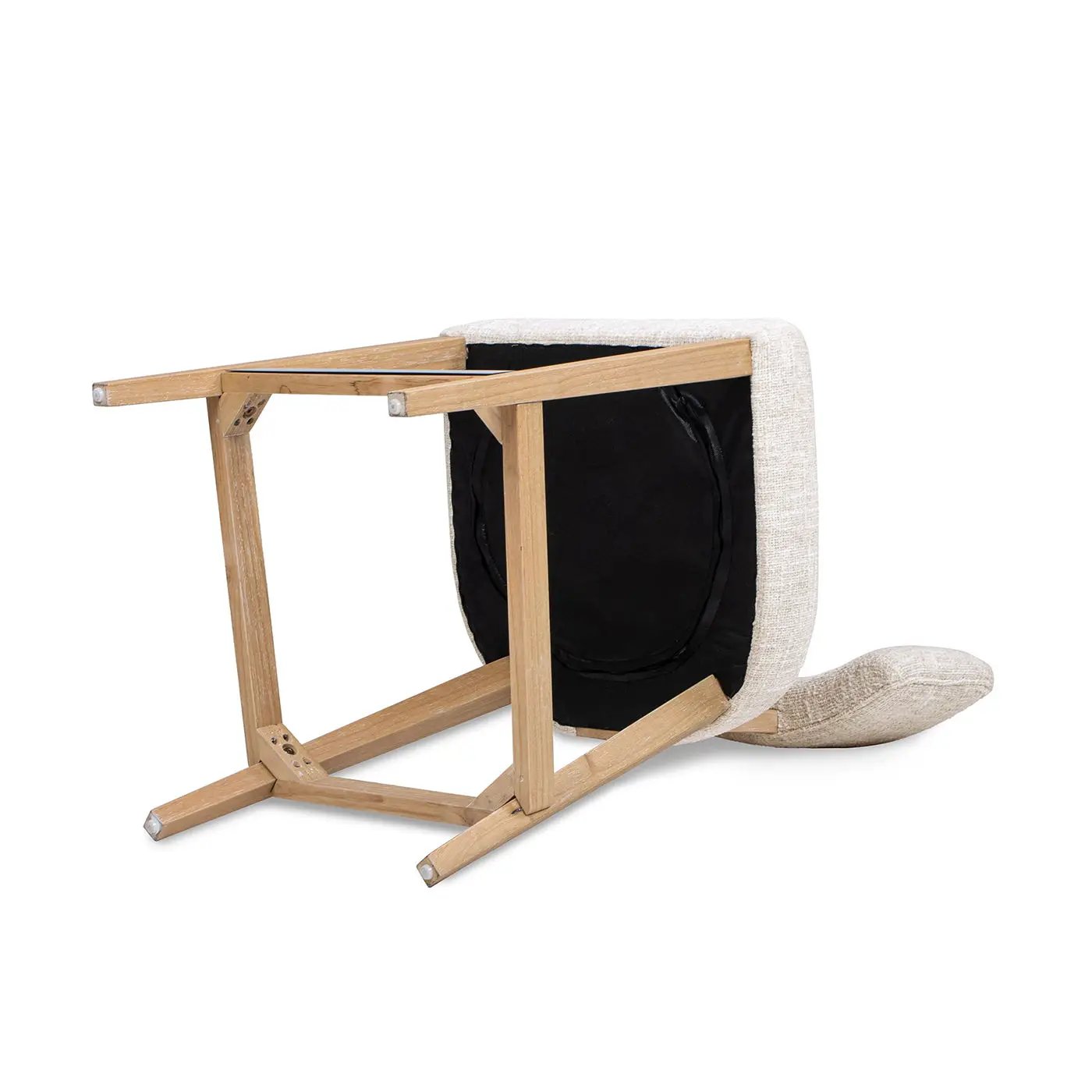 Penny Round Arched Upholstered Counter Stool set of 2 travertine beige fabric with frame on Tampa Home & Garden Store
