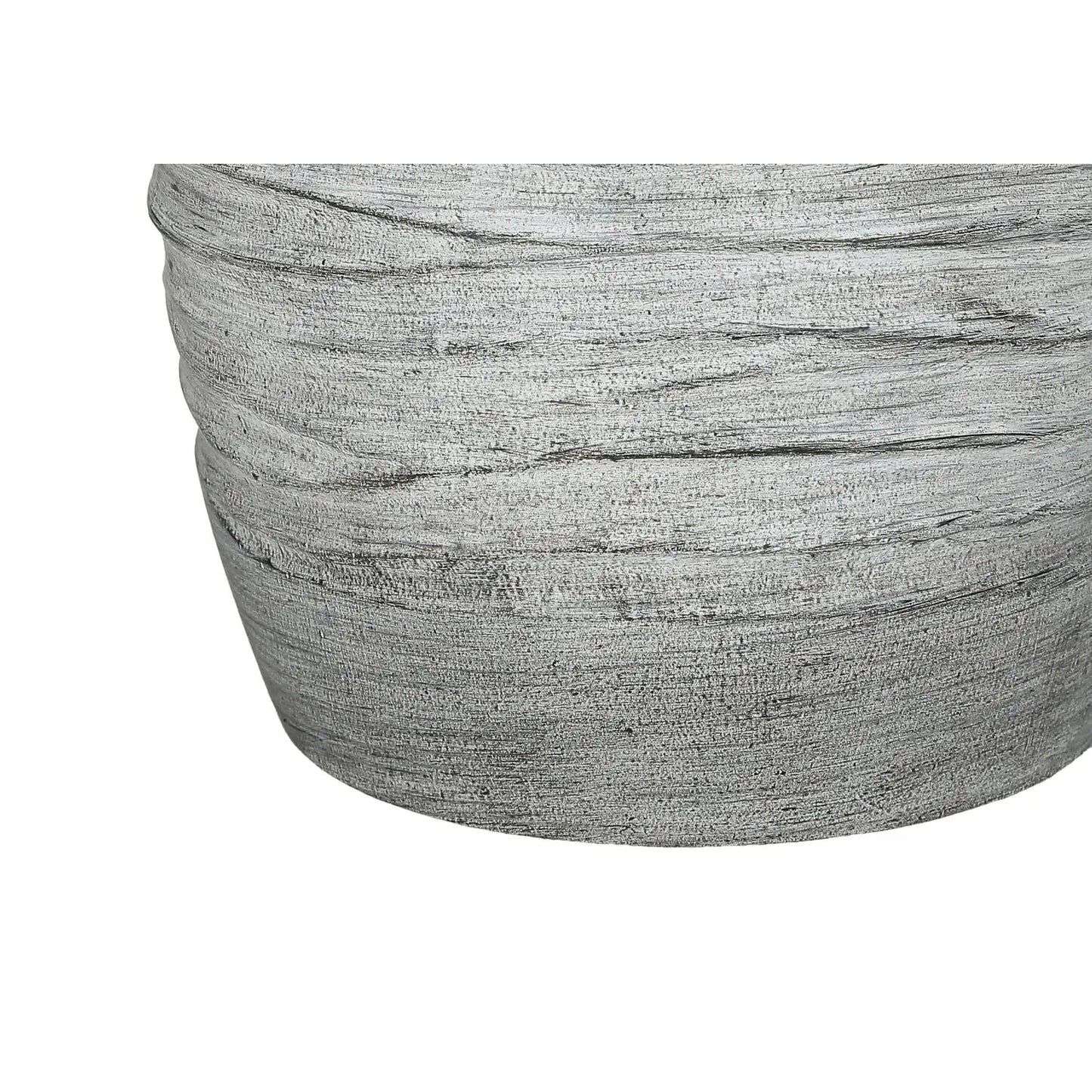 Table lamp resin gray cream with stacked ribbed texture on Tampa Home & Garden Store