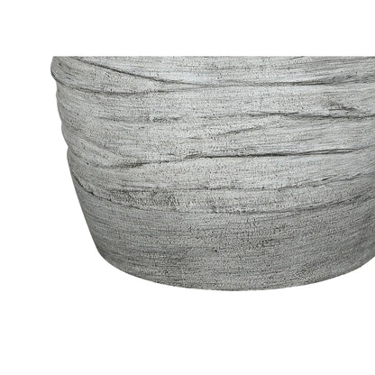 Table lamp resin gray cream with stacked ribbed texture on Tampa Home & Garden Store