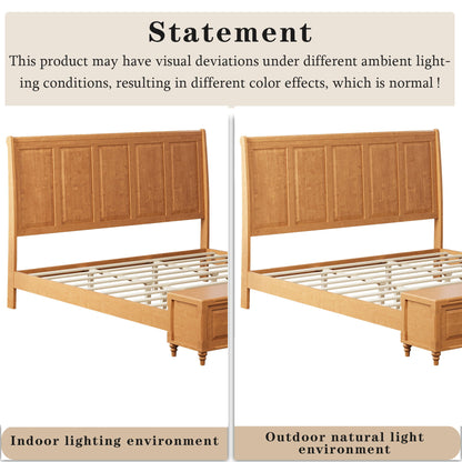 Modern Sleigh Bed with Tall Headboard and Bench