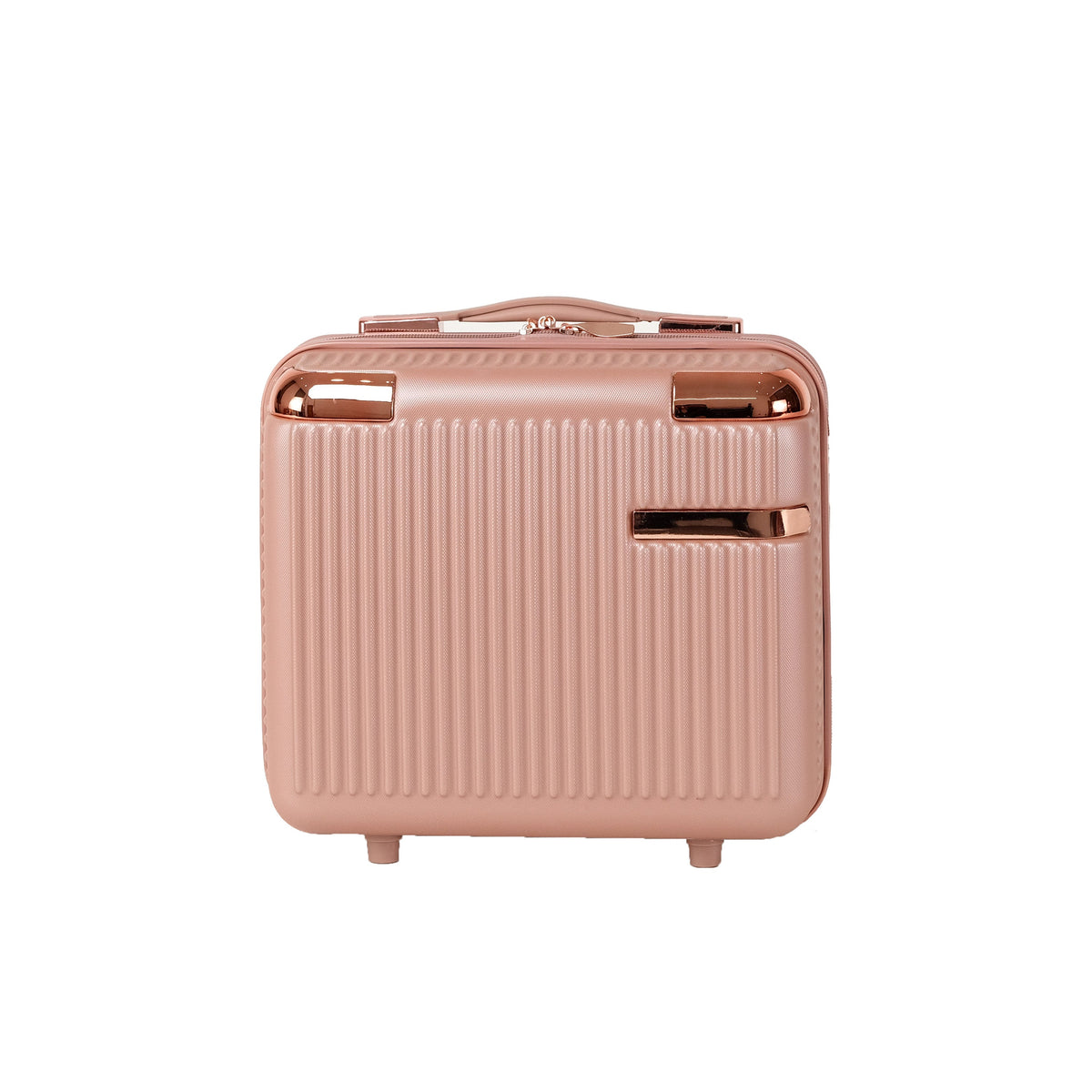 4-Piece Hard ABS Luggage Set rose-gold hard-shell with ribbed texture and 360° wheels on Tampa Home & Garden Store