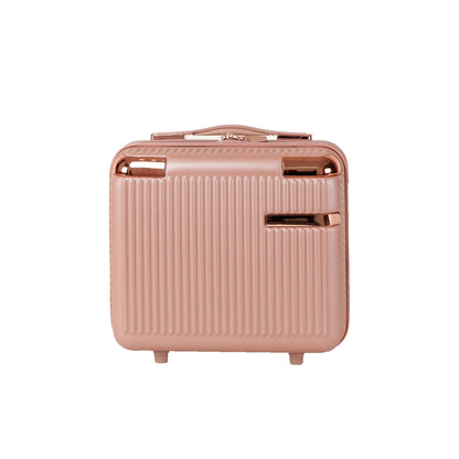 4-Piece Hard ABS Luggage Set rose-gold hard-shell with ribbed texture and 360° wheels on Tampa Home & Garden Store