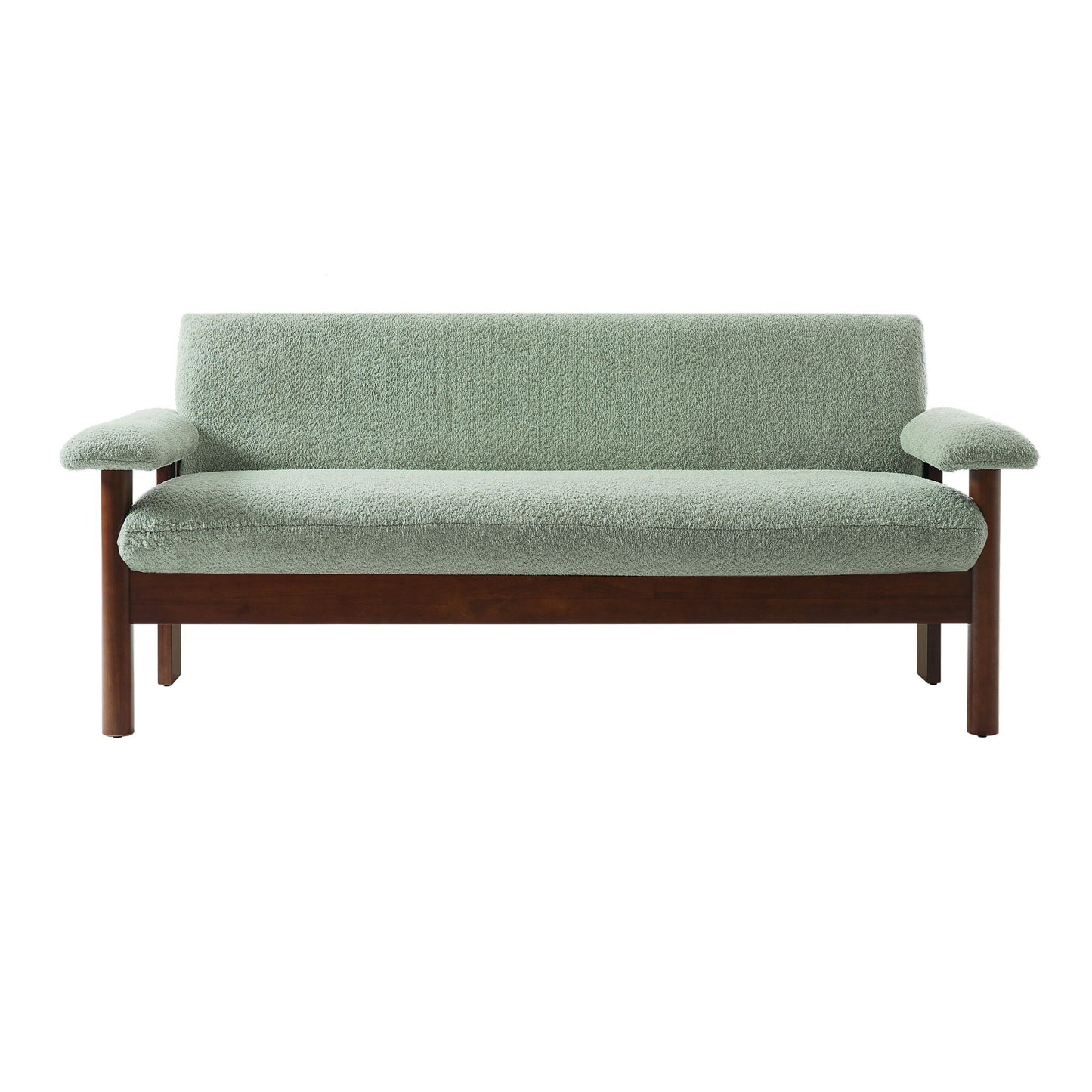Loveseat 2 Seater Couch with Armrest Pillows sage green boucle by HouseOfZazla on Tampa Home & Garden Store