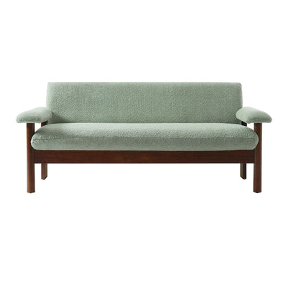 Loveseat 2 Seater Couch with Armrest Pillows sage green boucle by HouseOfZazla on Tampa Home & Garden Store
