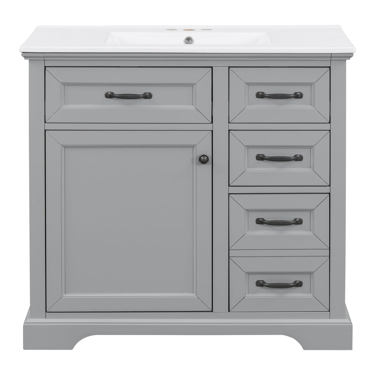36in bathroom vanity with sink, gray cabinet and white countertop by HouseOfZazla on Tampa Home & Garden Store