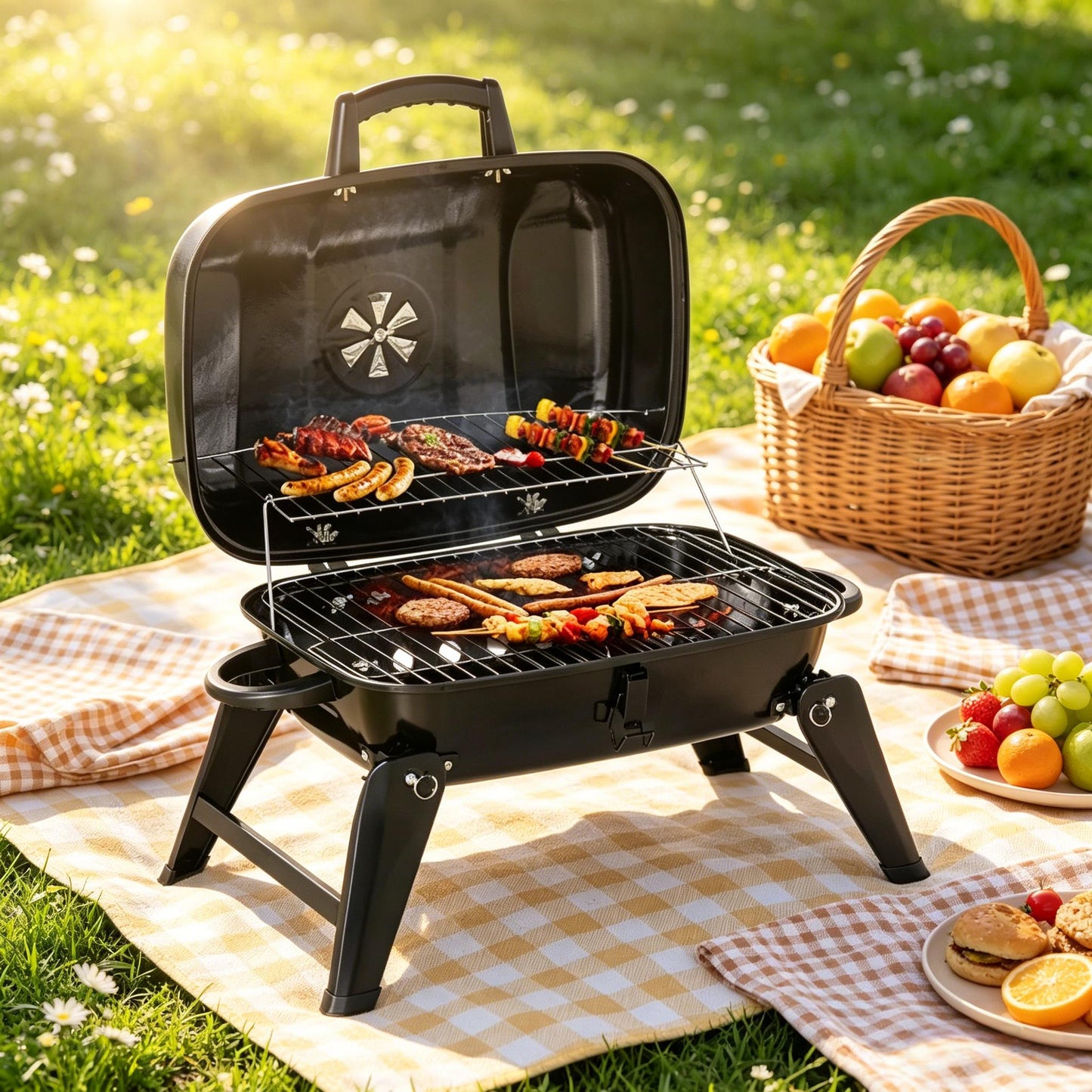 Compact Charcoal Grill For Backyard And Patio