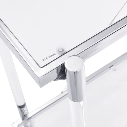 Chrome glass sofa table with tempered glass top and sleek chrome frame on Tampa Home & Garden Store