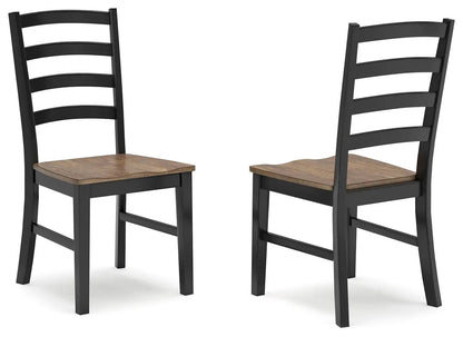 Wildenauer Side Chair Set of 2 Brown Black