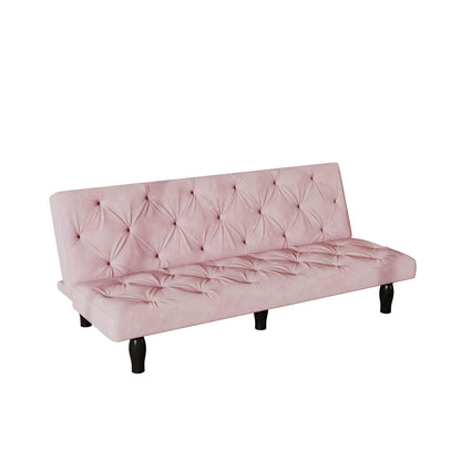Sofa Bed With Adjustable Backrest pink velvet tufted futon by Unique Piece Furniture on Tampa Home & Garden Store