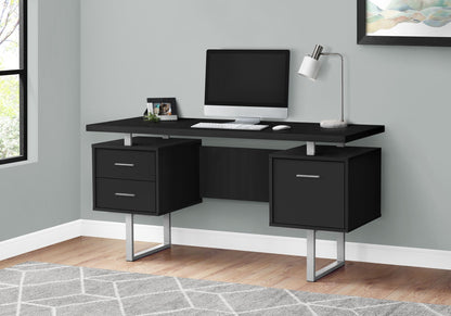 HouseOfZazla black computer desk with storage drawers and metal legs on Tampa Home & Garden Store