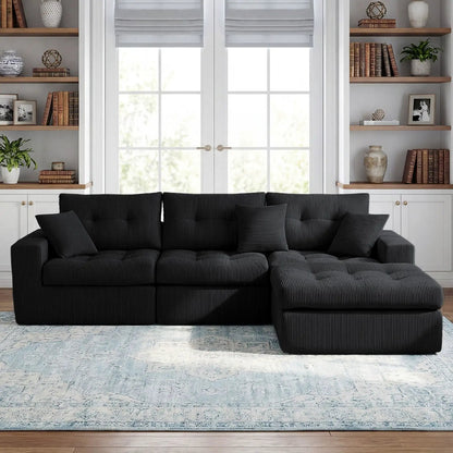 Corner Chaise L-Shaped Sectional Sofa Bed