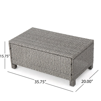 Puerta 4-Piece Outdoor Furniture Set outdoor wicker ottoman gray by HouseOfZazla on Tampa Home & Garden Store