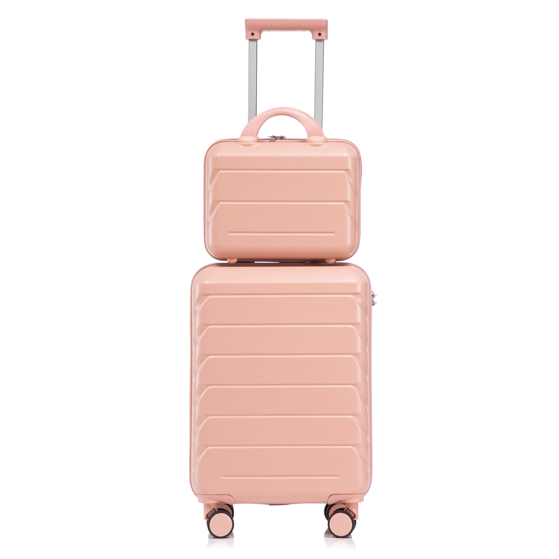2-Piece ABS Spinner Wheel Luggage Set with Combination Lock in blush pink on Tampa Home & Garden Store