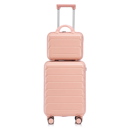 2-Piece ABS Spinner Wheel Luggage Set with Combination Lock in blush pink on Tampa Home & Garden Store