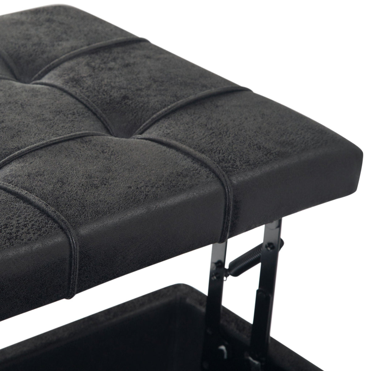 Harrison Tufted Lift Top Storage Ottoman in black velvet, HouseOfZazla on Tampa Home & Garden Store