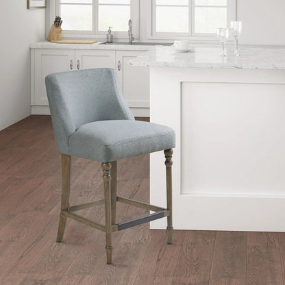 Delaney Counter Stool Blue Upholstered Seat