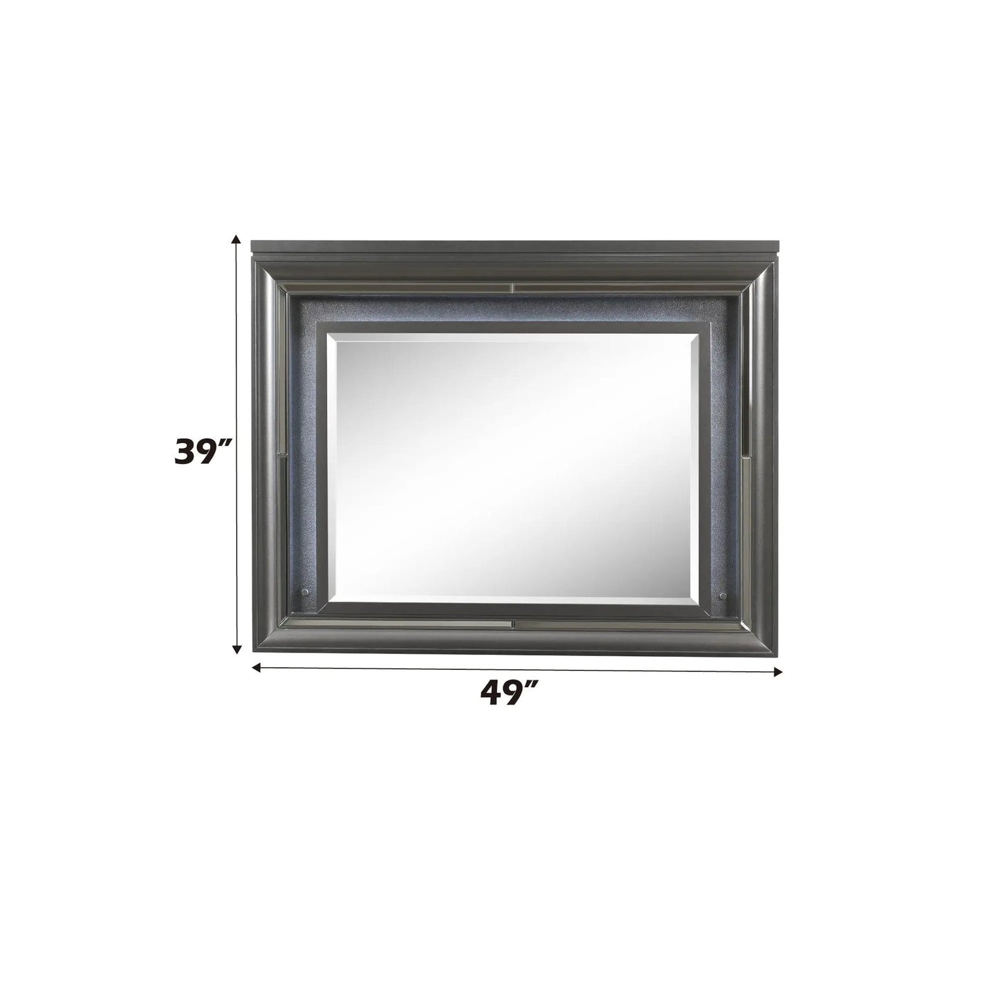 Sawyer Metallic Mirror With LED Lighting Gray