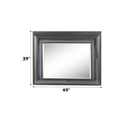 Sawyer Metallic Mirror With LED Lighting Gray