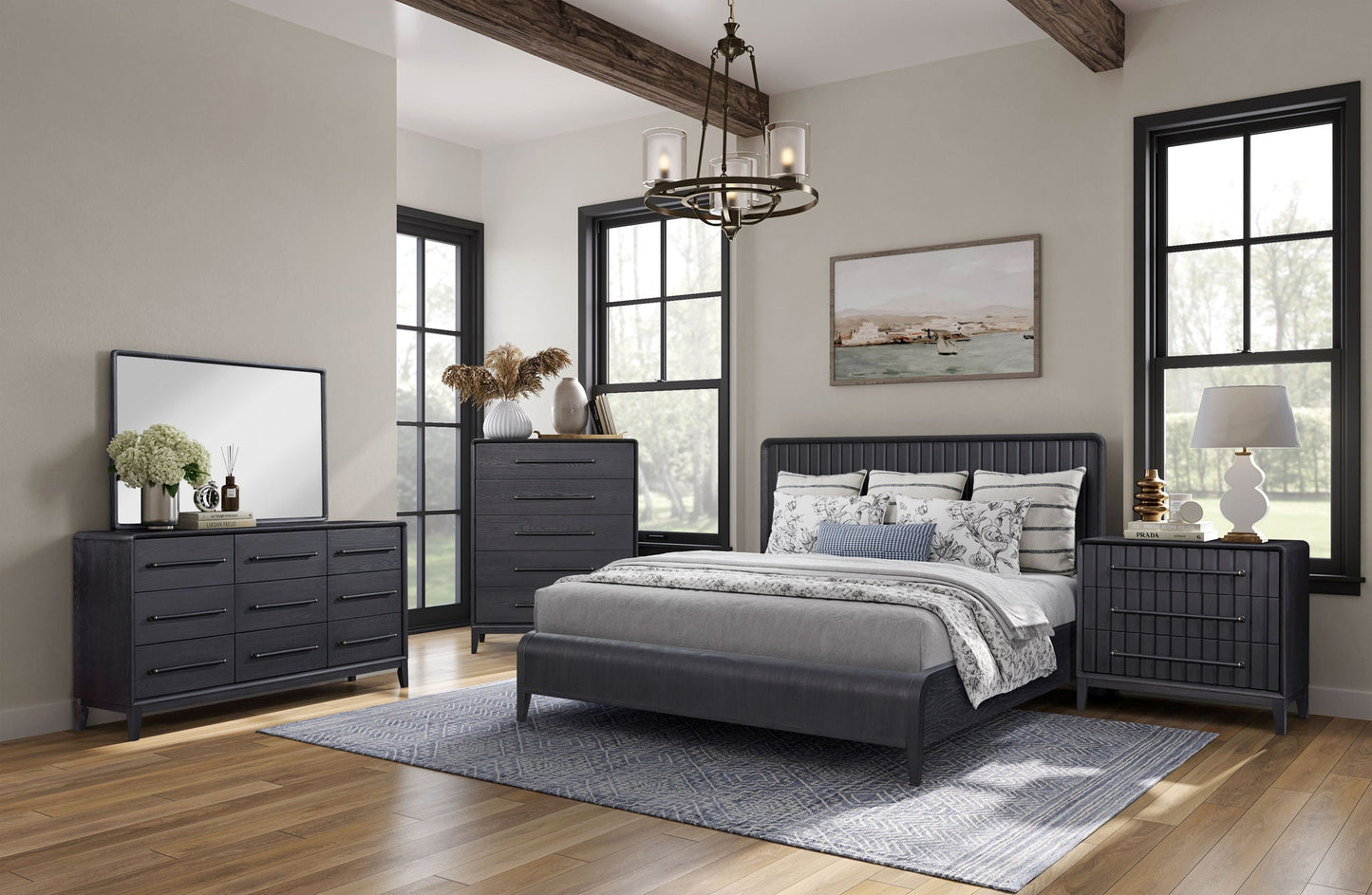 5 Drawer Chest With Solid Wood Elm Veneers