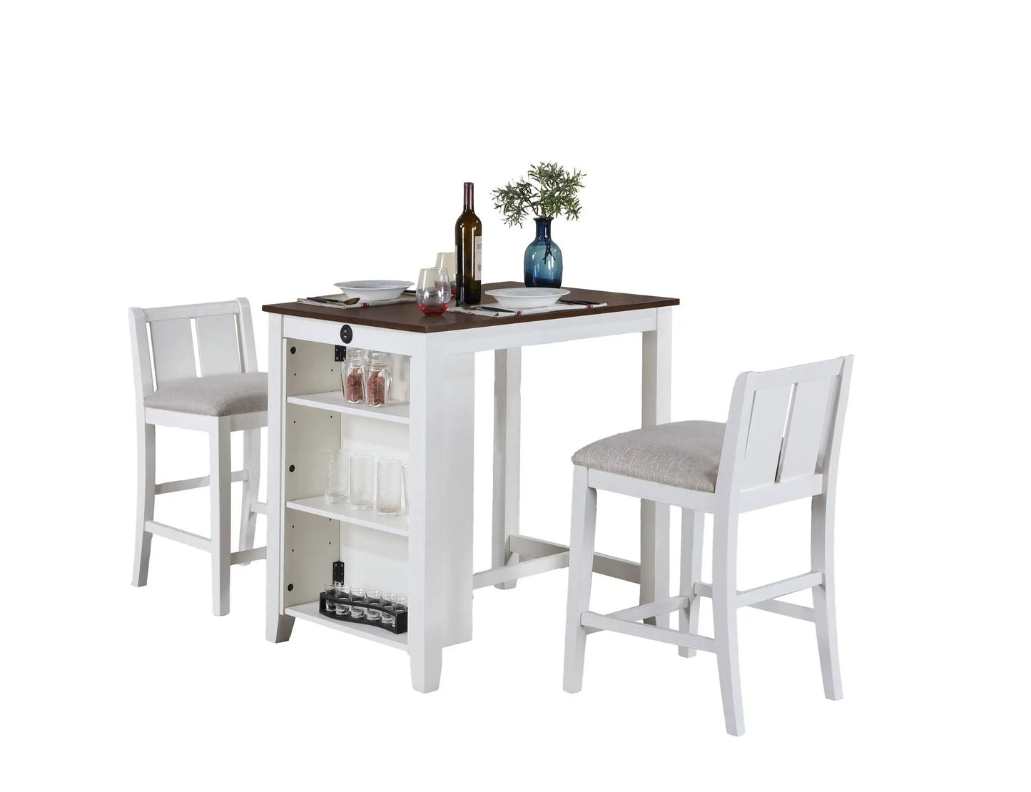 Graham 3 Piece Space Counter Height Table Shelves
