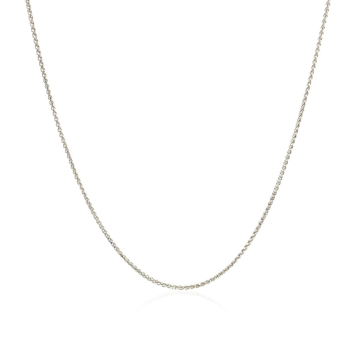 14k white gold diamond-cut round wheat chain necklace 0.6mm by Bids.com on Tampa Home & Garden Store