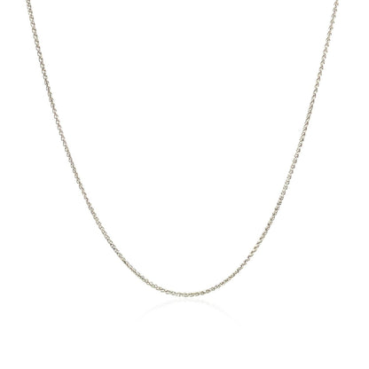 14k white gold diamond-cut round wheat chain necklace 0.6mm by Bids.com on Tampa Home & Garden Store