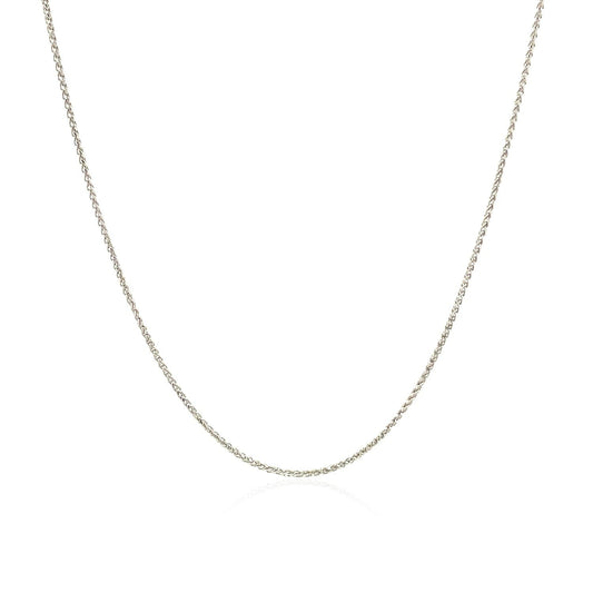 14k white gold diamond-cut round wheat chain necklace 0.6mm by Bids.com on Tampa Home & Garden Store