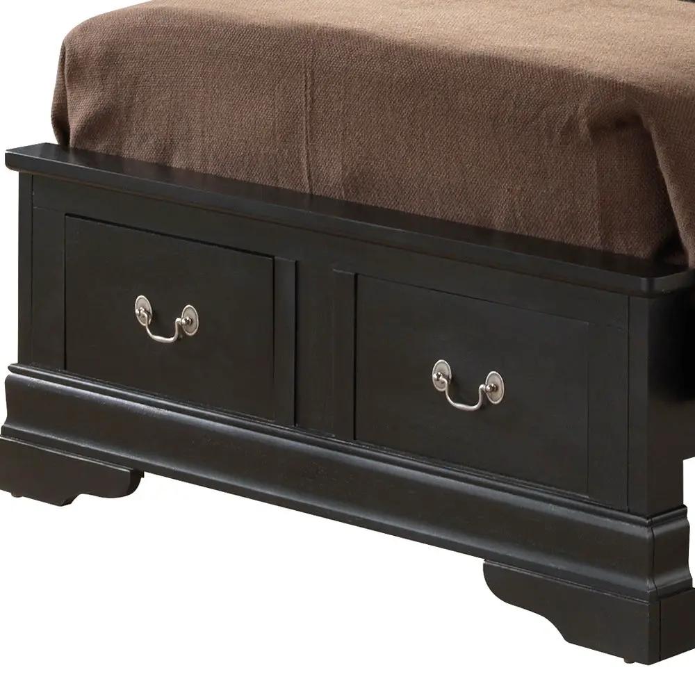 Upholstered Sleigh Bed with Dovetail Drawers