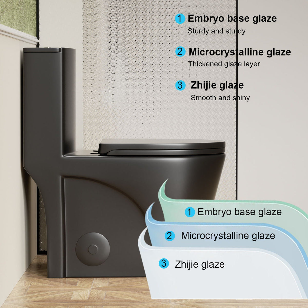 1 Piece ADA-height toilet by HouseOfZazla in dark gray with Tornado and Dual Flush on Tampa Home & Garden Store